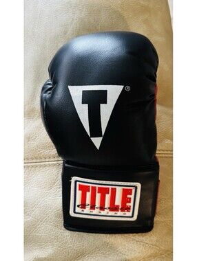 TITLE Classic Boxing Glove-(Right Only) Pro Style Leather Training Black& White